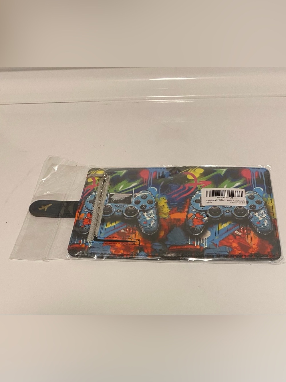 Gaming Wallet with Blue Controller Print